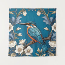 Elegante Turquoise Kingfisher Floral