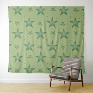 Tapete De Parede Elegantes e Sofisticadas Estrelas Oliva em Verde S