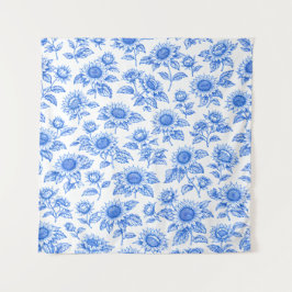 Tapete De Parede Elegantes Girassóis Toile du Jouy – Botânico Azul