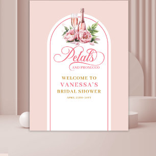 Tapete De Parede Elegantes pétalas e banner de chá de bebê com pros