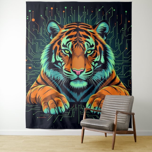 Tapete De Parede Elektrisierender Tiger – Kraftvolle Wildnis  (In Situ)