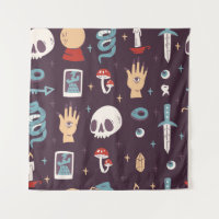 Elementos mágicos: crânio, tarot sem soldadura