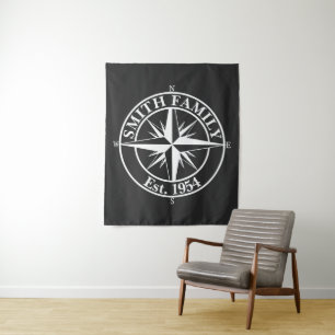 Tapete De Parede Emblema personalizável do monograma de estrela de