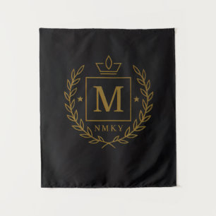 Tapete De Parede "Emblema Real NMKY – Design de Brasão com Monogram