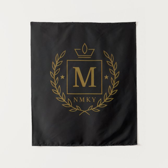 Tapete De Parede "Emblema Real NMKY – Design de Brasão com Monogram (Frente)