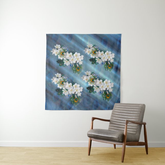 Tapete De Parede Emerald Green Peacock buquês da Seda (In Situ (Horizontal))