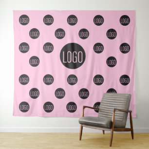 Tapete De Parede Empresa de fundo de logotipo personalizado rosa pa