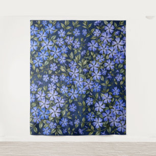 Tapete De Parede Encantadoras Flores de Vinca Azul Profundo Espalha