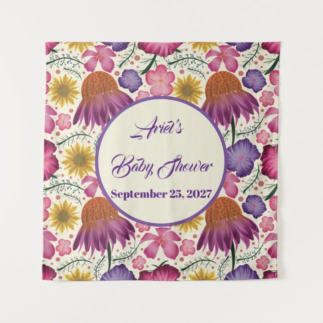 Tapete De Parede Encantamento de Chá de fraldas de flor selvagem (Frente)