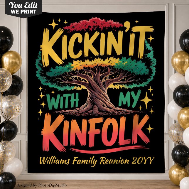 Tapete De Parede Encontro Familiar Kickin it Com Meus Parentes Pers (Custom Kickin it With My Kinfolk Family Reunion Tapestry)