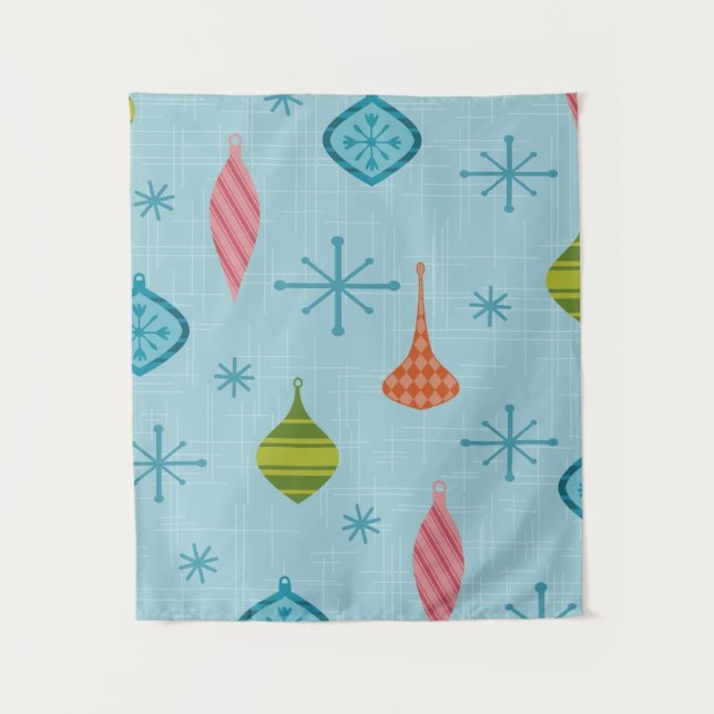 Tapete De Parede Enfeites de natal modernos do meio século (Frente)