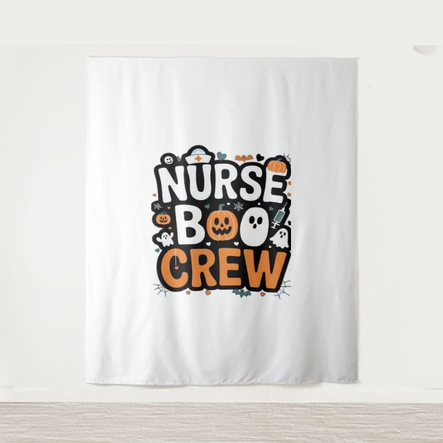 Tapete De Parede Enfermeira Boo Crew Halloween Healthcare Hero Spoo (Frente)