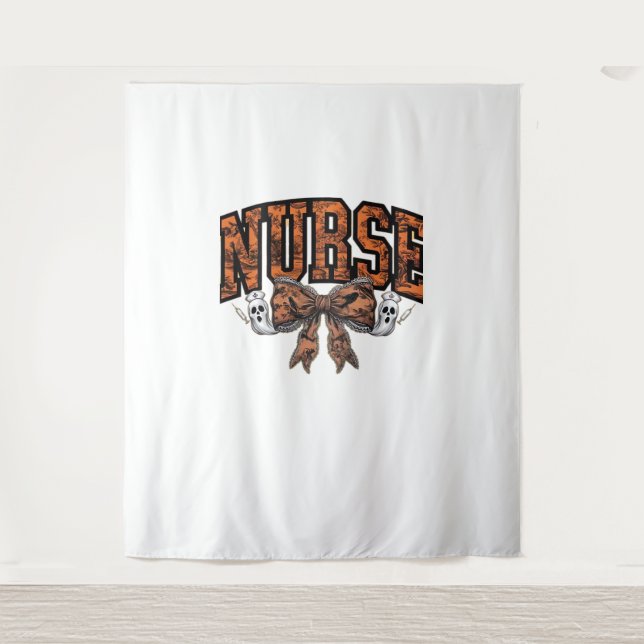 Tapete De Parede Enfermeira de Halloween Arco Coquette Spooky Class (Frente)