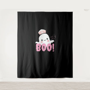 Tapete De Parede Enfermeira do Dia das Bruxas Camisa Mulheres Boo!