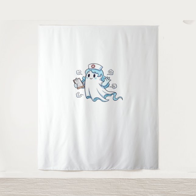 Tapete De Parede Enfermeira fantasma cuidando espontaneamente e ass (Frente)