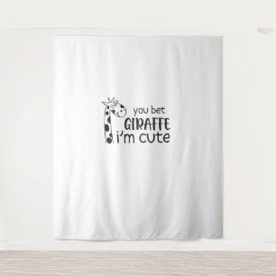 Tapete De Parede Engraçado... aposte que a Girafa... eu sou bonita.