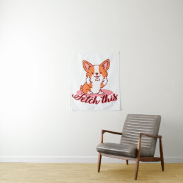 Tapete De Parede Engraçado Cachorro Corgi Em Direto Procura Isto