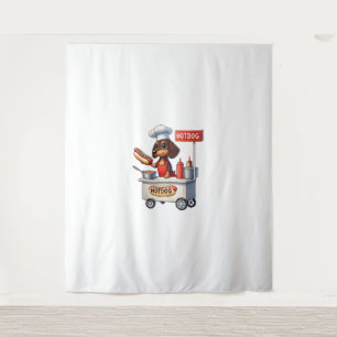 Tapete De Parede Engraçado Dachshund Sausing Cão Weenie Hotdog Sand