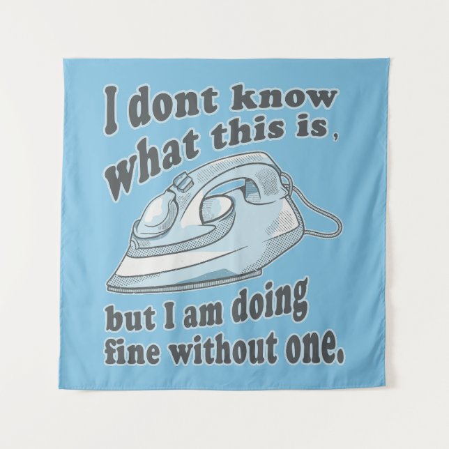 Tapete De Parede Engraçado design de passar roupa. Eu odeio passar  (Frente)