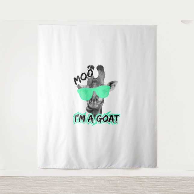 Tapete De Parede Engraçado Girafa Camisa Moo Eu sou um animal do zo (Frente)