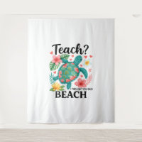 Engraçado Professor Praia Tartaruga de Verão