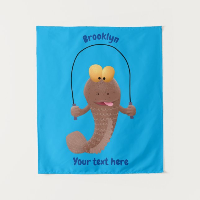 Tapete De Parede Engraçado saltando desenho de peixe (Frente)