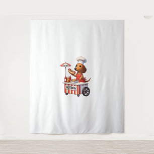 Tapete De Parede Engraçado Weenie Dachshund Dog Sausage Hotdog Sand