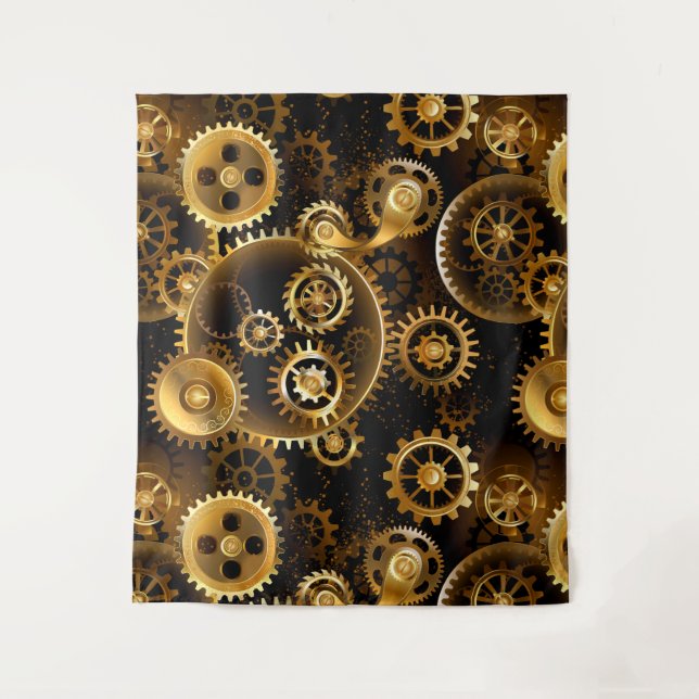 Tapete De Parede Engrenagens de latão Steampunk perfeitas (Frente)