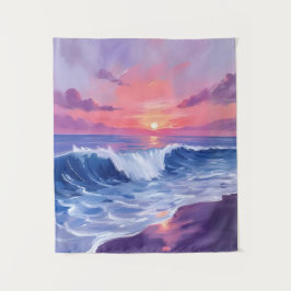 Tapete De Parede Enseada de Algodão Doce | Pintura em Aquarela de O