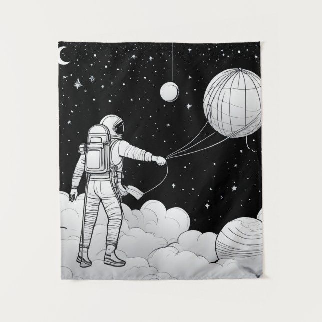 Tapete De Parede enture Murale Astronaute Monochrome | Art en Ligne (Frente)