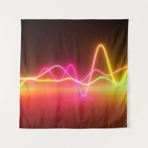 Tapete De Parede Equalizador gráfico brilhante colorido de neon bri