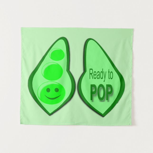 Tapete De Parede Ervilha Verde Grávida Pronta para Saltar (Frente (Horizontal))