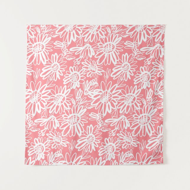 Tapete De Parede esboço abstrato, padrão monocromático (Frente)