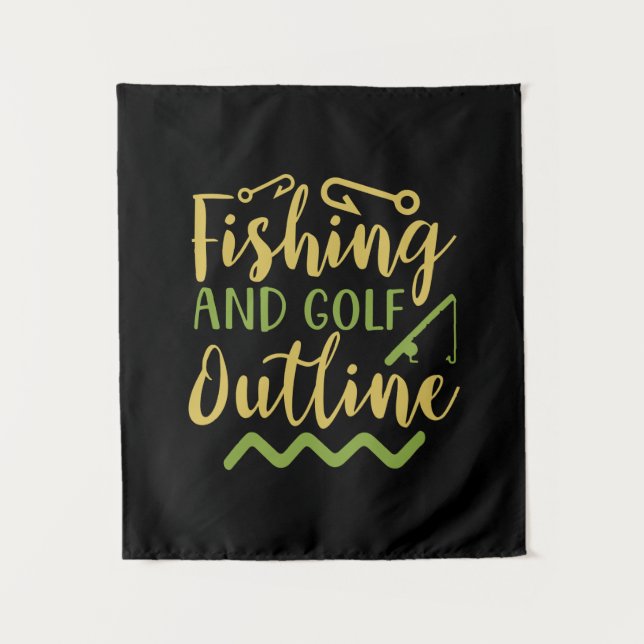 Tapete De Parede Esboço de Pesca e Golfe (Frente)