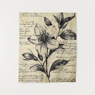 Tapete De Parede Esboço Floral Russo com Caligrafia - Idade (5)
