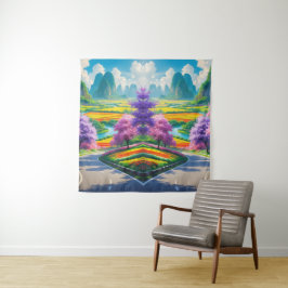 Tapete De Parede "Escape de Primavera Ouro - Natureza Cênnica