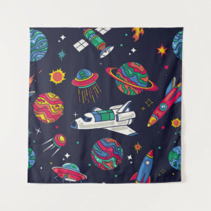 Tapete De Parede Espachante em um padrão perfeito de Galáxia. Fundo