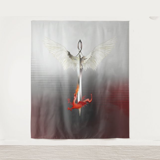 Tapete De Parede Espada Espiritual e Dragão (Frente)