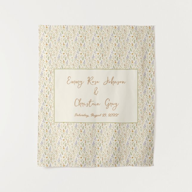 Tapete De Parede Espanhol de Casamento de Vidraça Selvagem Elegante (Frente)