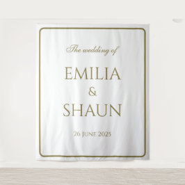 Tapete De Parede Espanto branco e Dourado de casamento