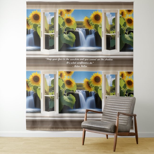 Tapete De Parede Esperança positiva de cachoeiras de girassóis (In Situ)