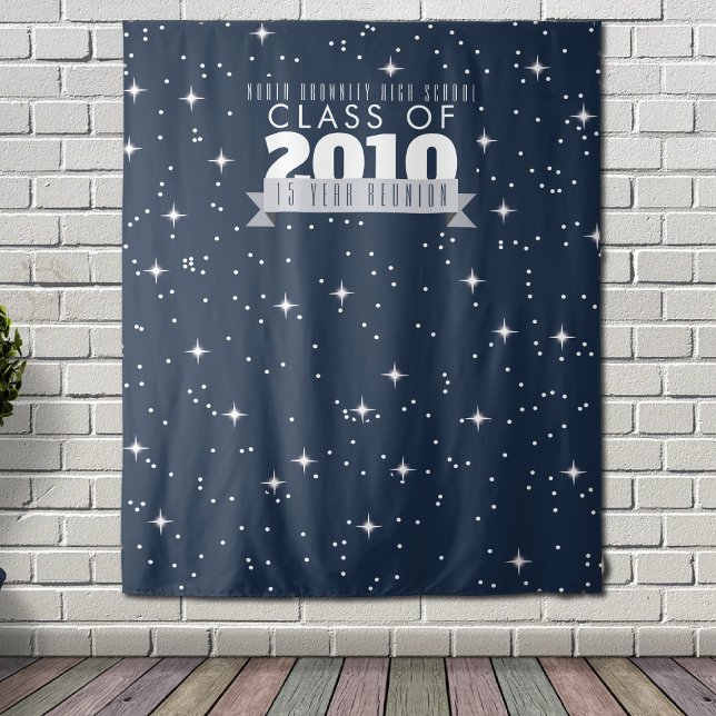 Tapete De Parede Espetáculo fotográfico de Reunião da Elegante, azu (Elegant blue reunion photobooth backdrop)