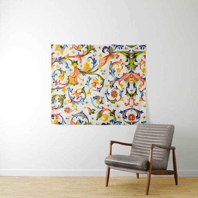 Tapete De Parede ESPIrais FLORAIS RENASCENTISTAS FLORENTINAS, FLORE (In Situ (Horizontal))