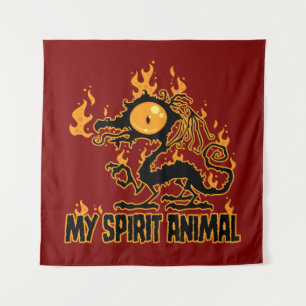 Tapete De Parede Espírito Animal Dragão Crocante Flamejante