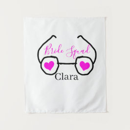 Tapete De Parede Esquadra de noiva rosa preto óculos coração damas 