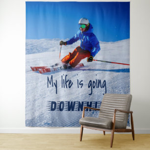 Tapete De Parede Esqui Descida de neve motivacional engraçada