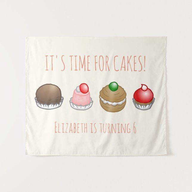 Tapete De Parede Está na hora dos bolos (Frente (Horizontal))