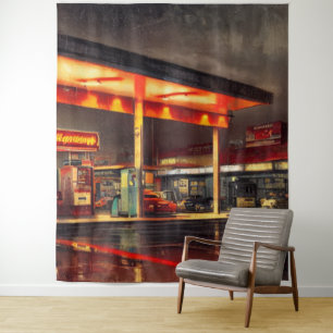 Tapete De Parede Estação de Gás Lit Up 1950