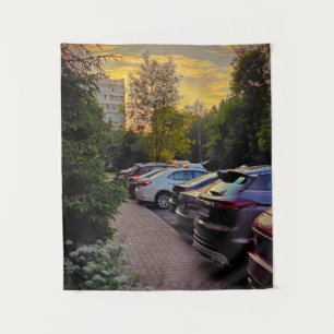 Tapete De Parede Estacionamento Golden Hour Vista Tapestry – Person