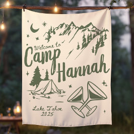 Tapete De Parede Estandarte Personalizado de Acampamento de Despedi